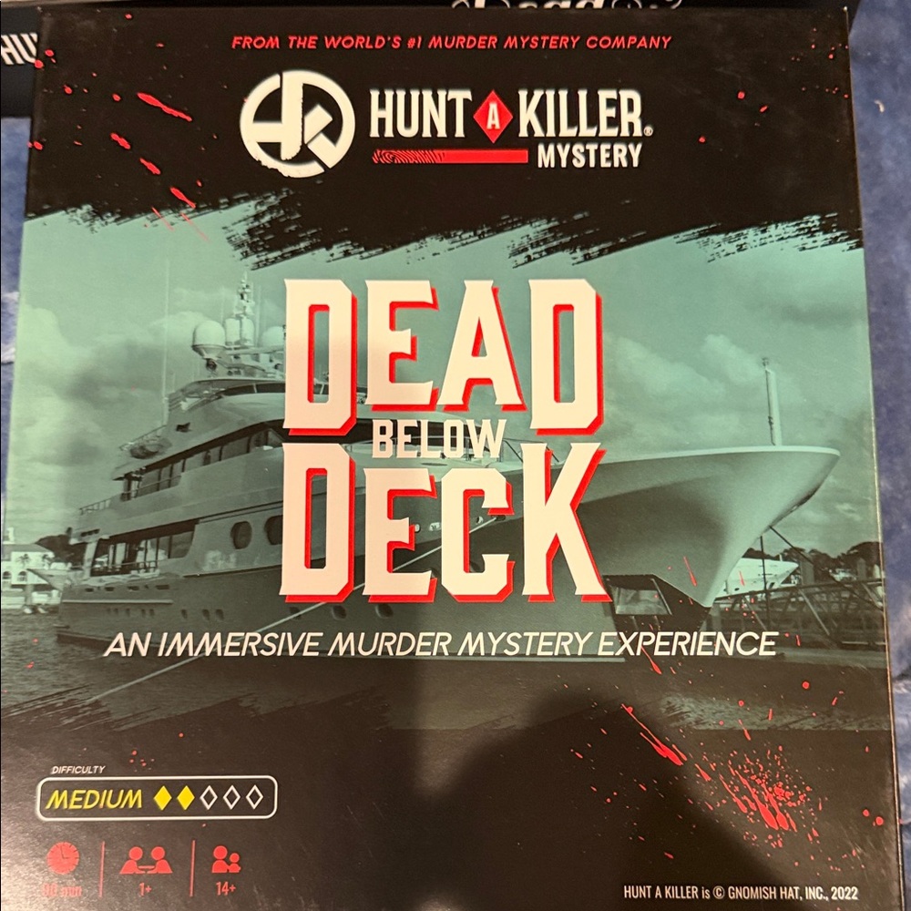 Hunt A Killer Mystery Dead Below Deck Board Game - Black and Red